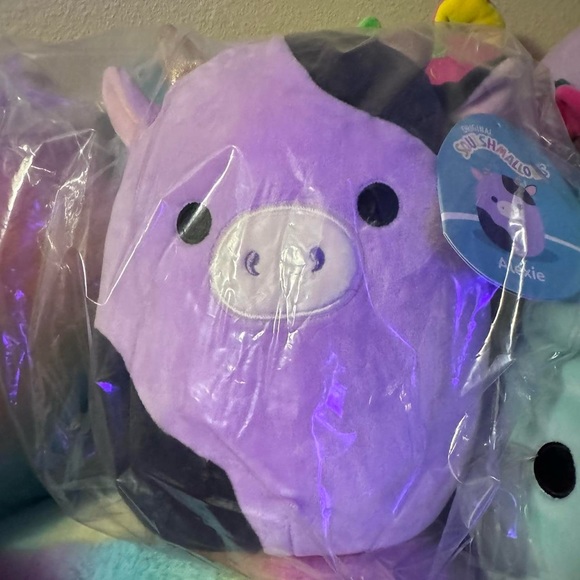 Squishmallow Alexie the cow purple w gold metallic horns RARE 8” plushie kawaii - Picture 2 of 8
